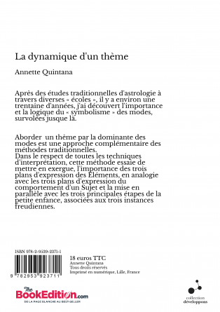 La dynamique d'un thème - Annette Quintana