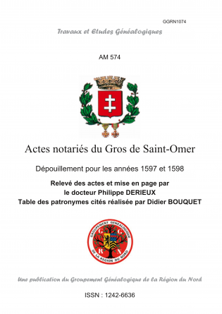 AM574-Actes Gros Saint-Omer 1597-1598