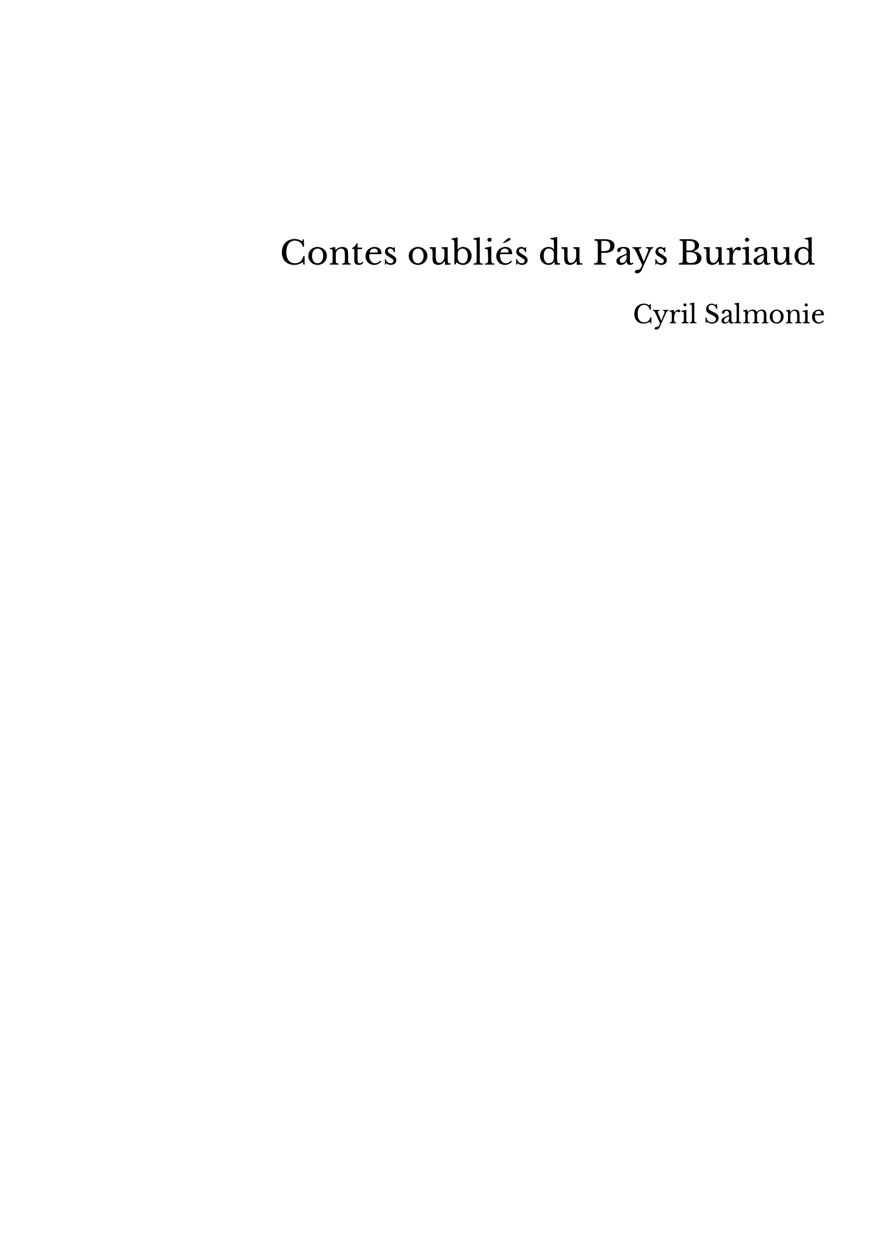 Contes oubliés du Pays Buriaud 