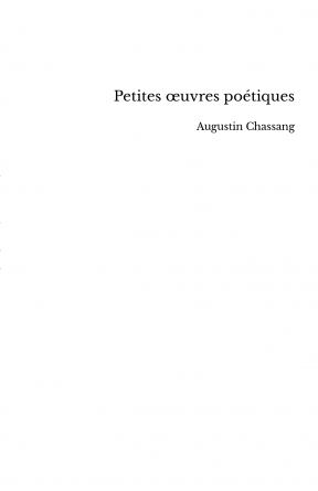 Petites œuvres poétiques