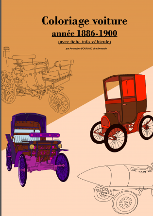 livre de coloriage voitures 1886-1900