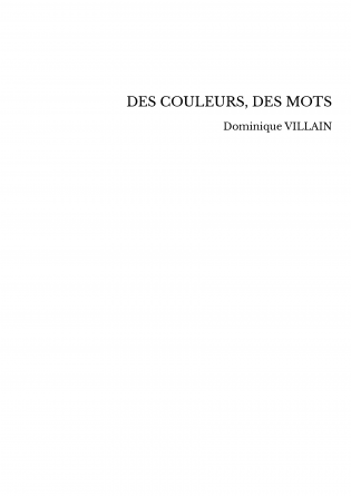 DES COULEURS, DES MOTS