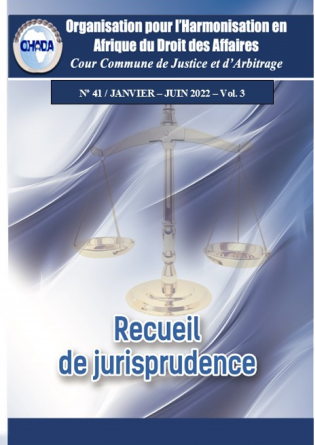 Recueil de jurisprudence N° 41, VOL. 3