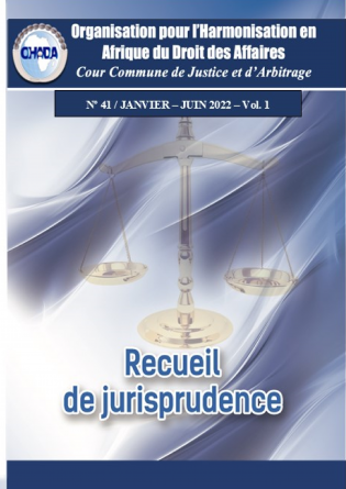 Recueil de jurisprudence N° 41, VOL. 1