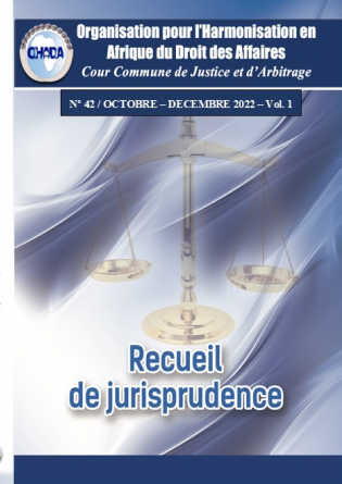 Recueil de jurisprudence N° 42, VOL. 1