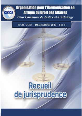 Recueil de jurisprudence N° 38, VOL. 3