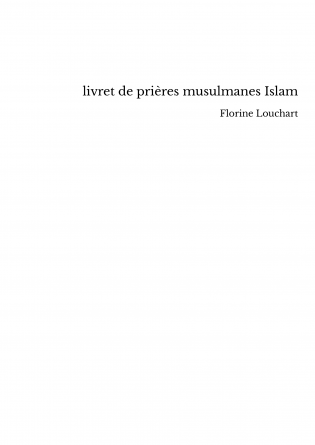 livret de prières musulmanes Islam