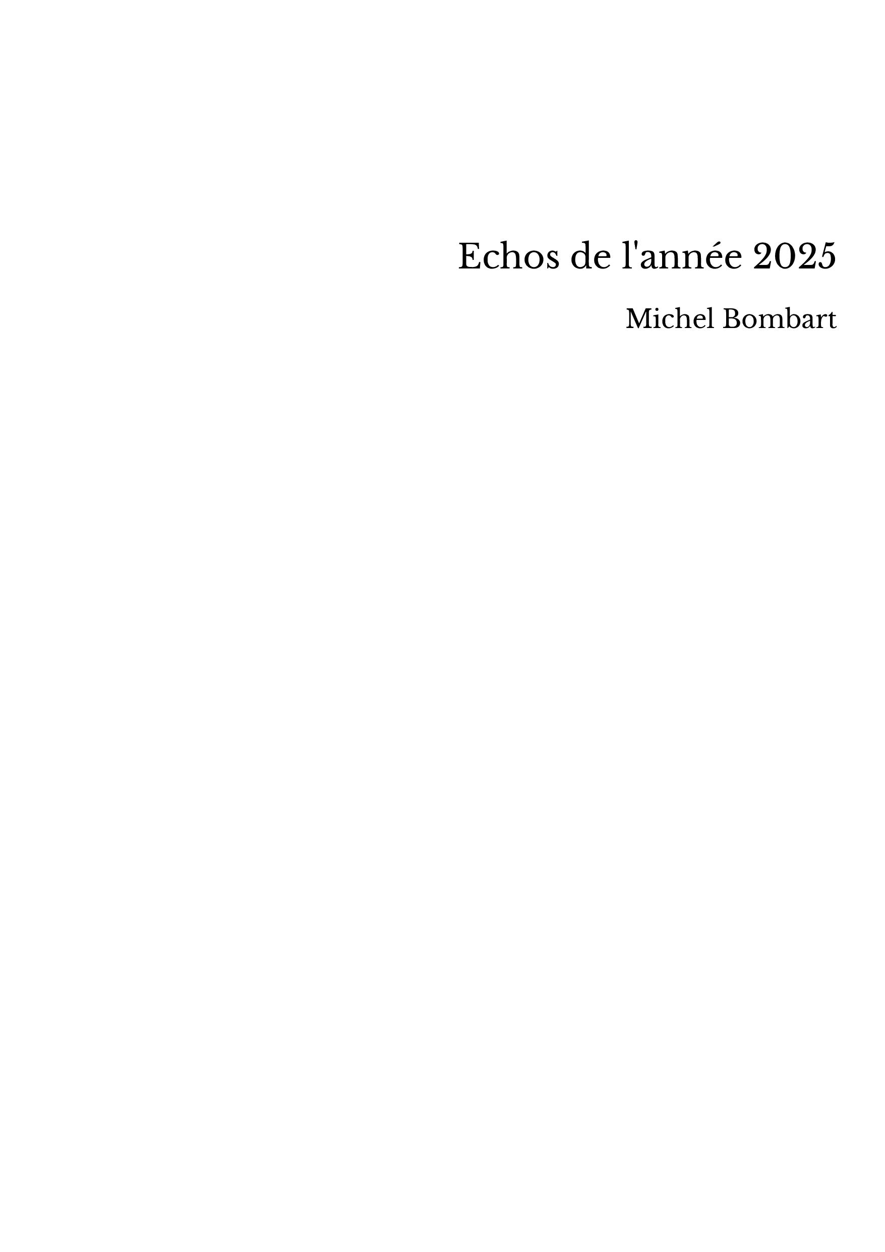 Echos de l'année 2025